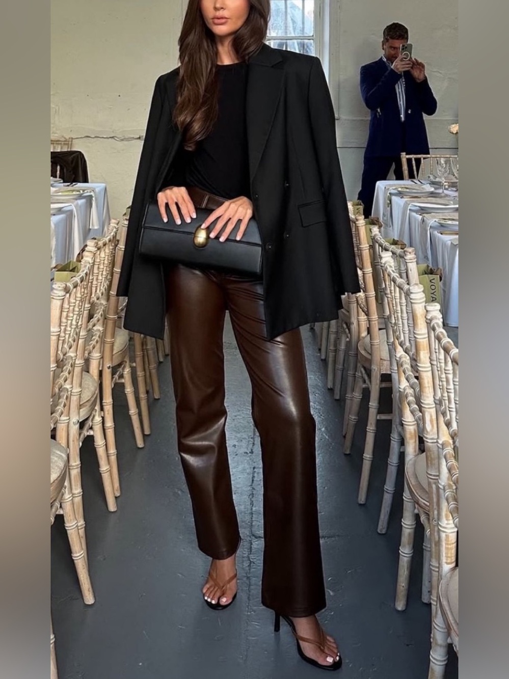Steve Madden Brown Faux Leather Pants
